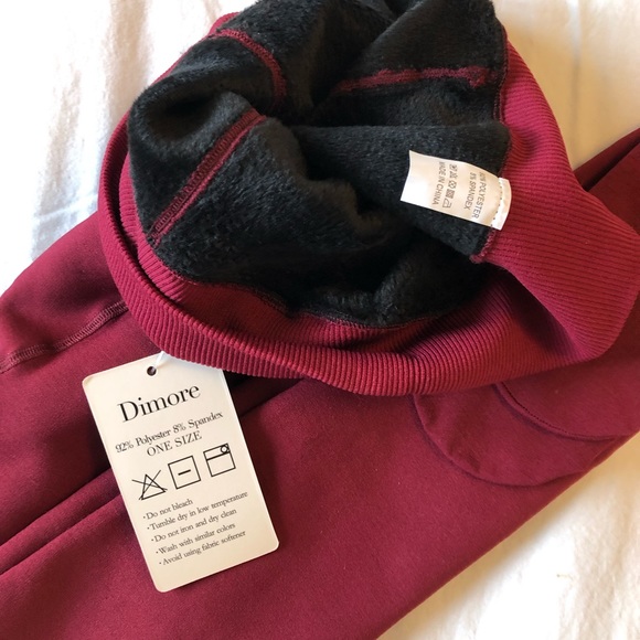 Dimore Fleece Lined Footed Burgundy Tights - Picture 3 of 3